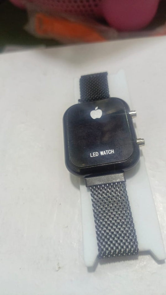Black New Magnet Chain Digital Led Watch For Mens & Womens (without Box )