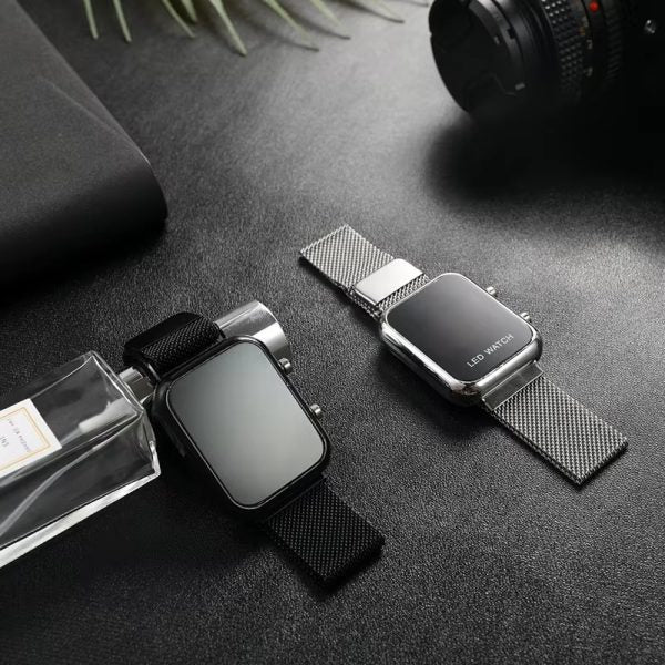 Black New Magnet Chain Digital Led Watch For Mens & Womens (without Box )