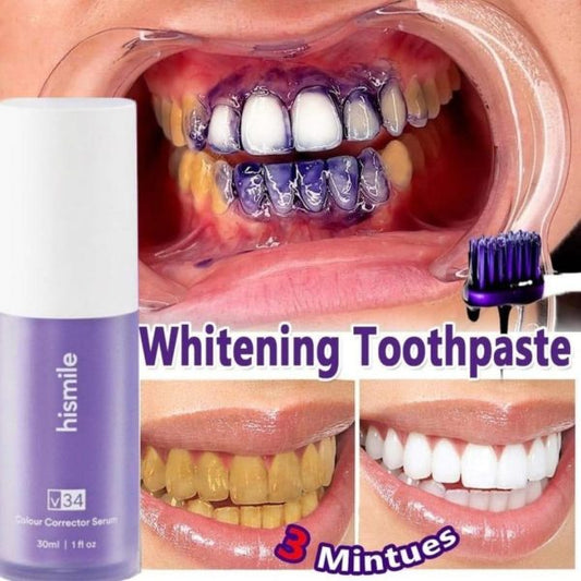 Pack Of 2 Teeth Brightening Hismiles V34 Colour Corrector Serum + Micro Nano Toothbrush Deal For Sensitive Gums Toothbrush