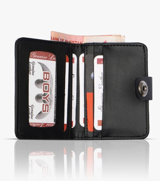 Plain Leather Minimool Button Closure Wallet Smart Wallet For Male And Female Easy To Carry, Stylish And Slim (random Color)