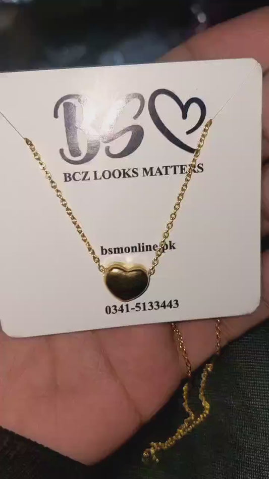 Stainless Steel Heart Shape Necklace |  Love Heart Pendant Necklace | Girls & Women Fashion