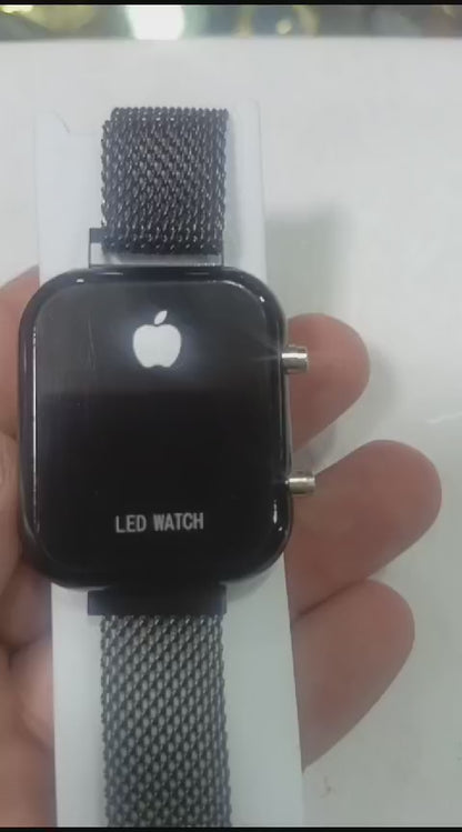 Black New Magnet Chain Digital Led Watch For Mens & Womens (without Box )