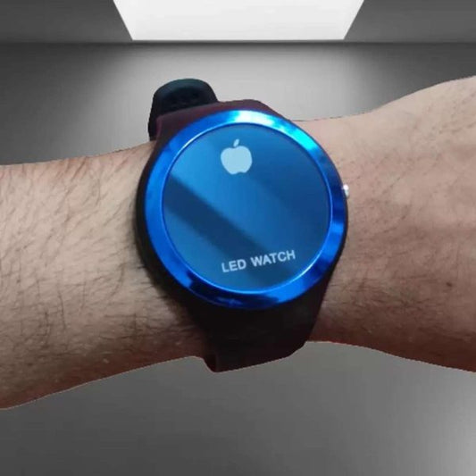 Round Shape Led Digital Watch With Apple Logo Digital Watch-watch For Men And Women (random Color )