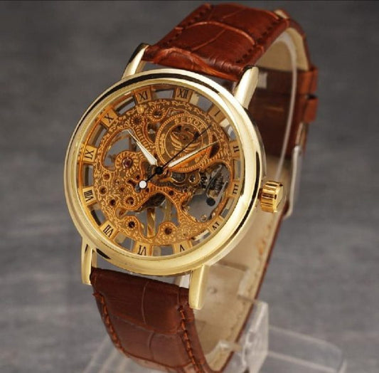 Skeleton watch Stylish Watch leather strap